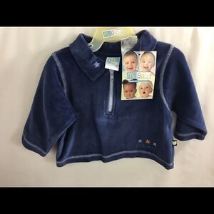 McBaby Boys Shirt Velvet Blue Sz 3-6 mo